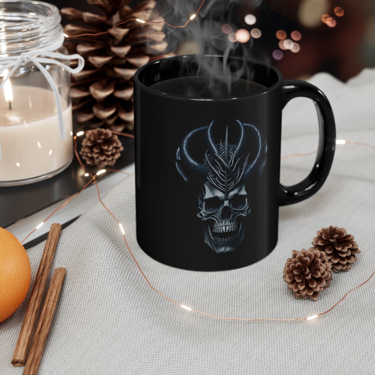 11oz Black Mug - Skull