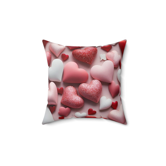 Spun Polyester Square Pillow - Valentine's Day